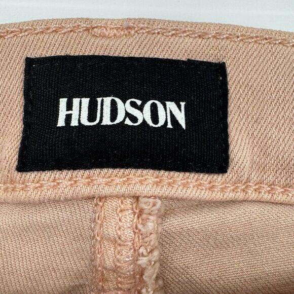 Hudson Tally Deep Cuff Crop Skinny Jeans 27 Blush Pink Raw Hem Stretch NWT $195 - Picture 6 of 13